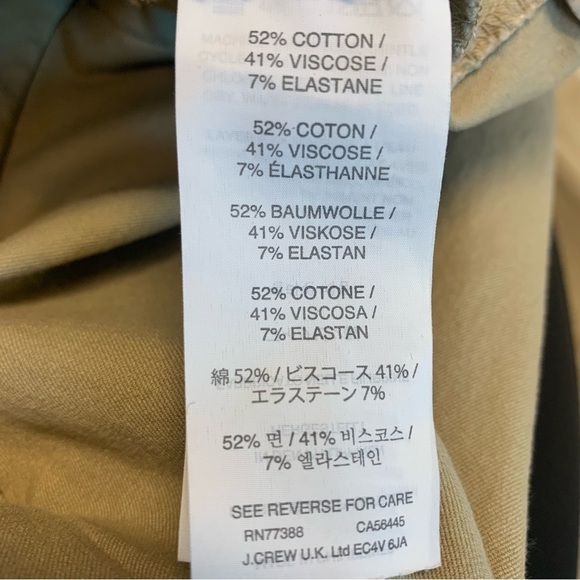 J. Crew tan beige slim ankle pants Sz 4 stretch side zipper - Picture 5 of 10